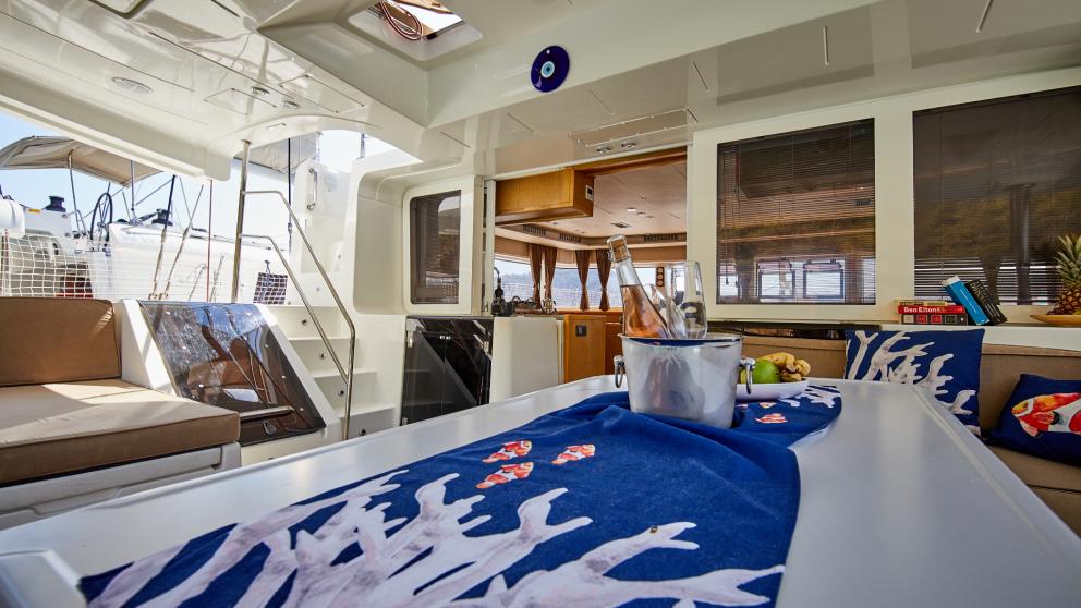 Public spaces on the catamaran for relaxation