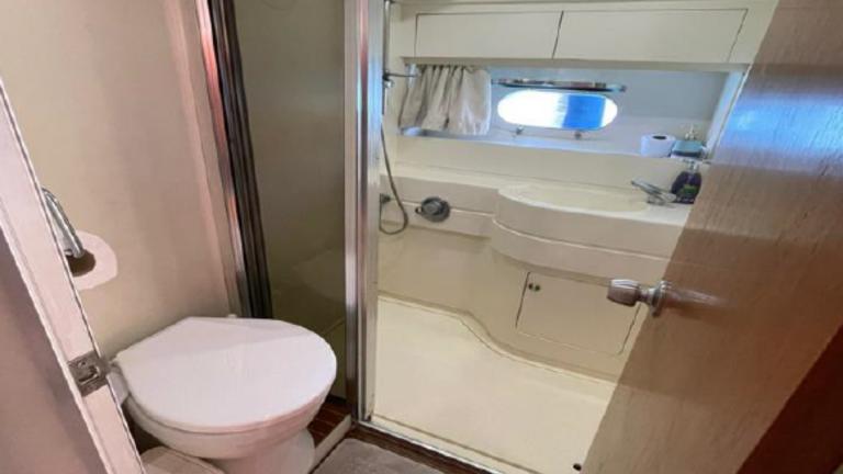 Bathroom on a yacht with modern plumbing