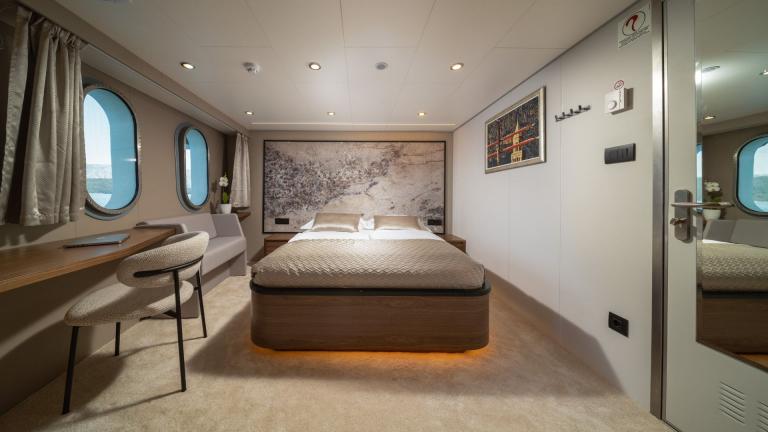 Guest cabin of luxury motor yacht Olimp image 3