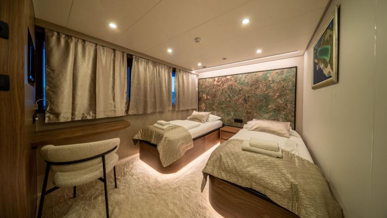 Guest cabin of luxury motor yacht Olimp image 6