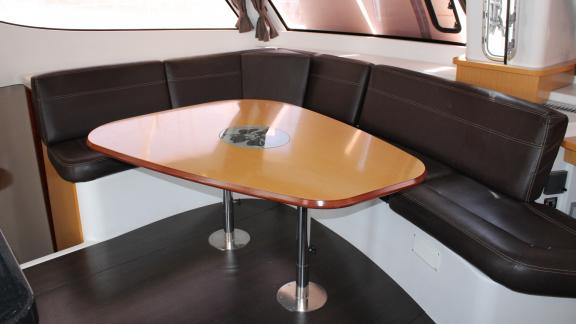 44 feet Fountaine Pajot leather sofa set and dining table for rent